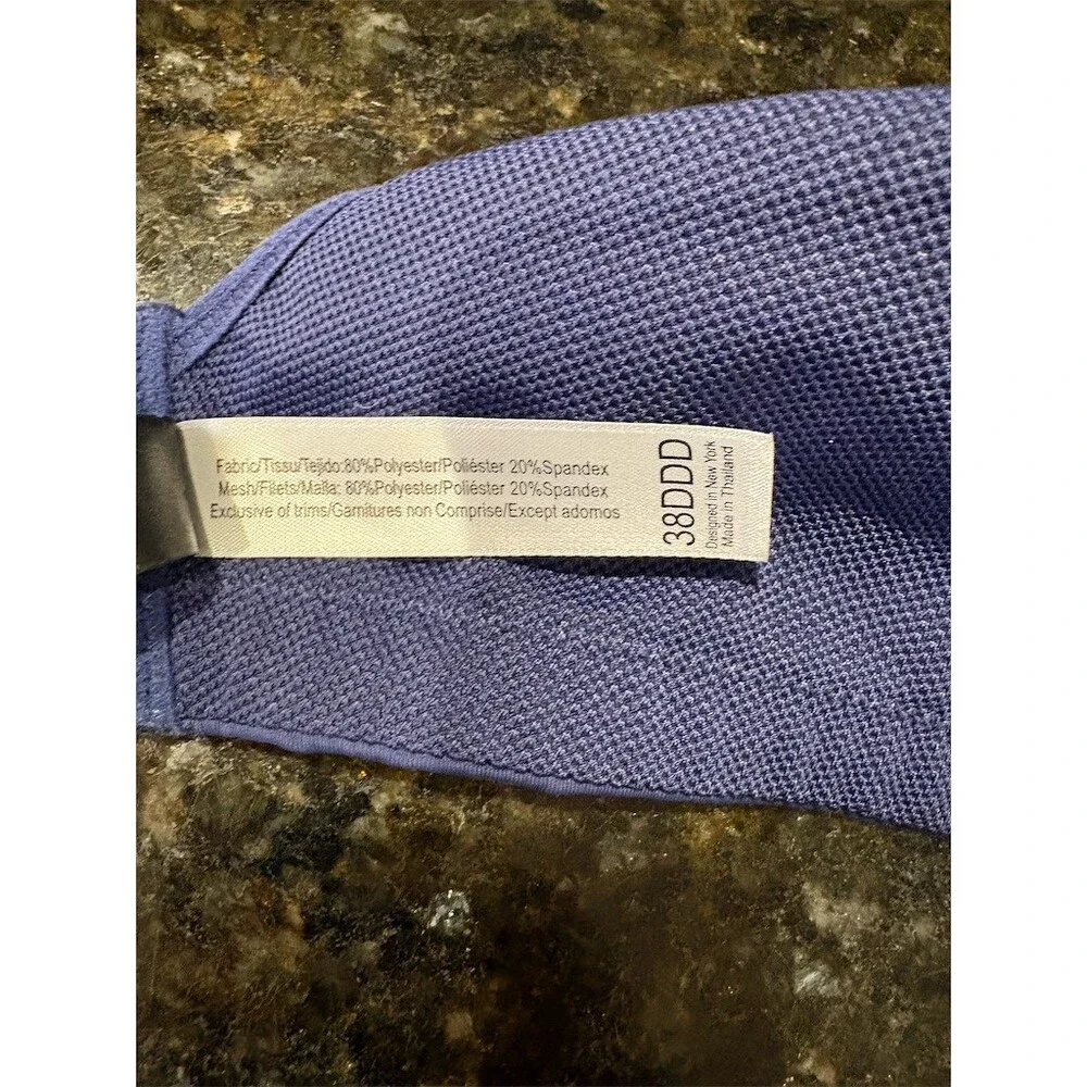 Adore Me Sports Bra Womens 38DDD Blue Colorblock Full Coverage Support